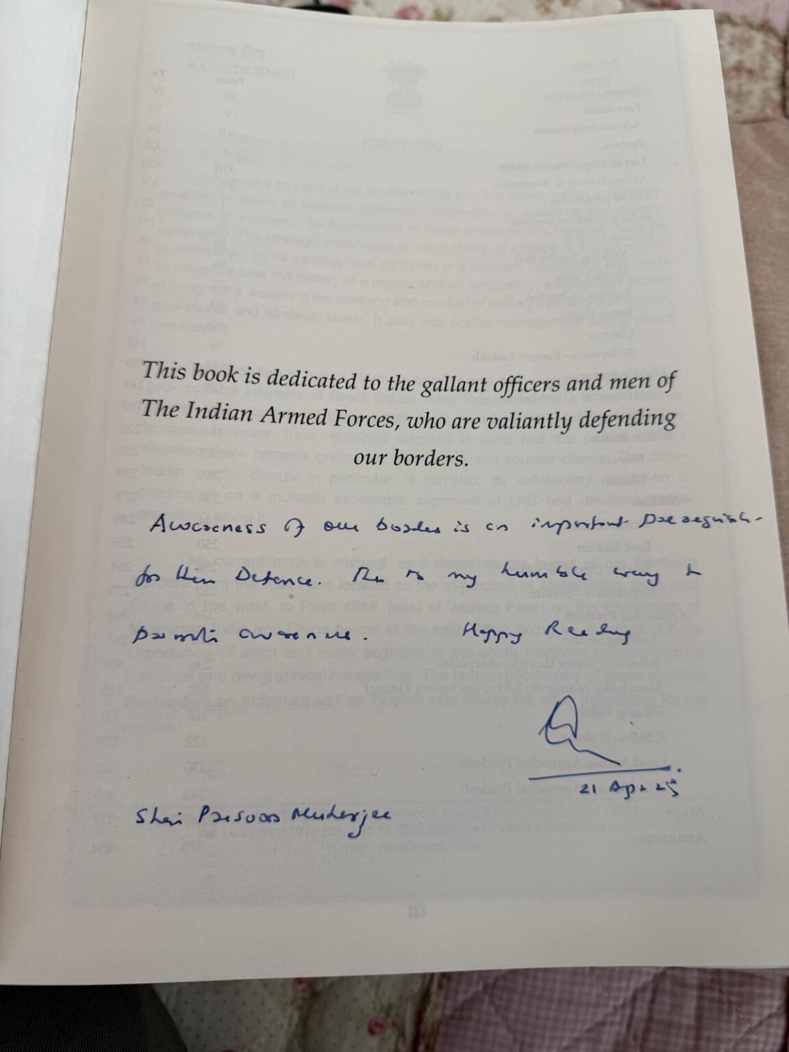 'ble Chief of Defence Staff of Indian Armed Forces to our Chairman