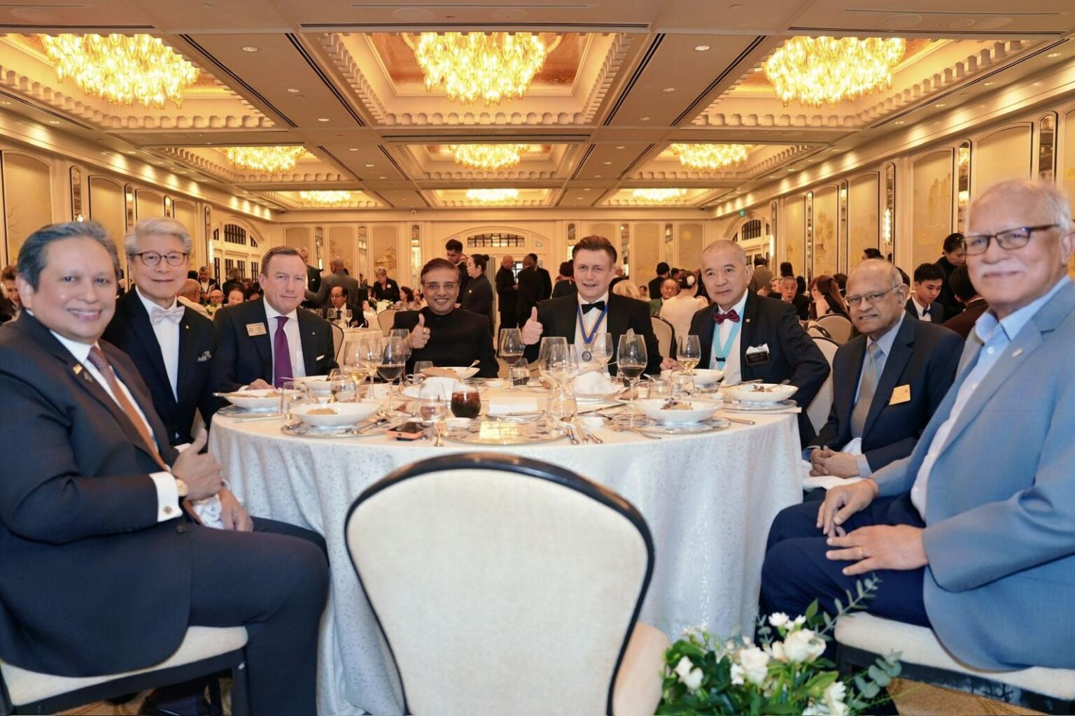 Chairman at the 95th Anniversary of Rotary Club of Singapore with President Tom Wolf, Vice President Jens Reubert, Shahul Ahmed, District Governor and other Past Presidents