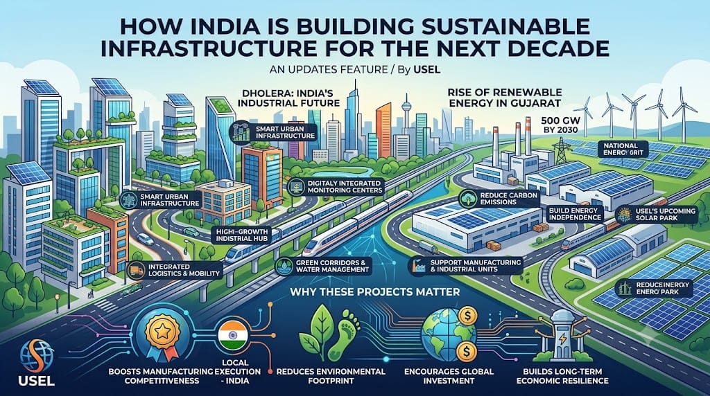"PK - Sustainable infrastructure in India SKs - Industrial infrastructure development in India Future-ready infrastructure in India Sustainable industrial development Eco-friendly township development"